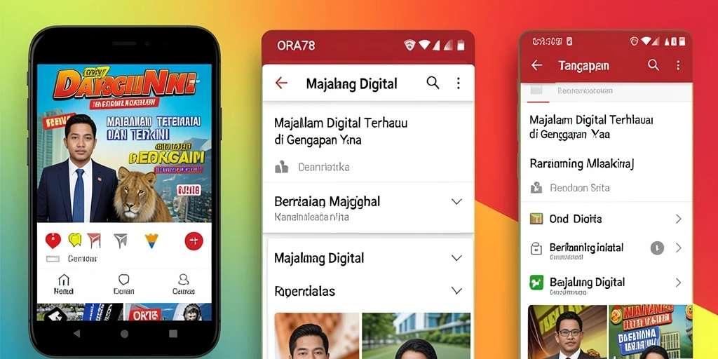 Antarmuka aplikasi Majalah Digital ORA78 yang menarik dan fungsional.