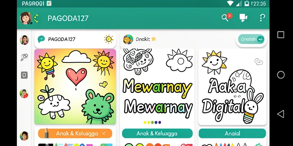 Tampilan antarmuka aplikasi Mewarnai Digital yang menarik dari PAGODA127.