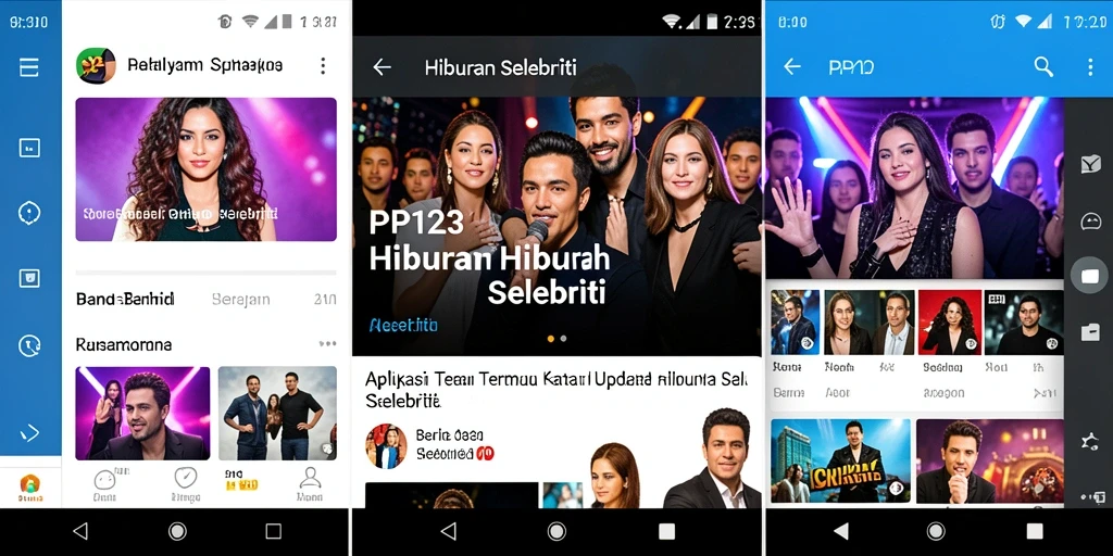 Antarmuka PP123 yang menarik menampilkan berita selebriti terbaru.