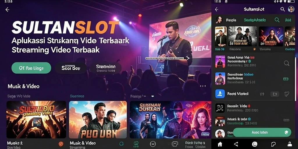 Tampilan antarmuka SULTANSLOT dengan fungsi Streaming Video yang menarik.