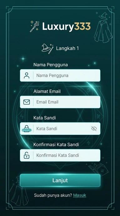 Tampilan halaman daftar luxury333