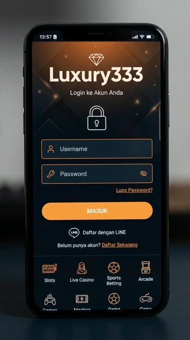 Tampilan halaman login luxury333