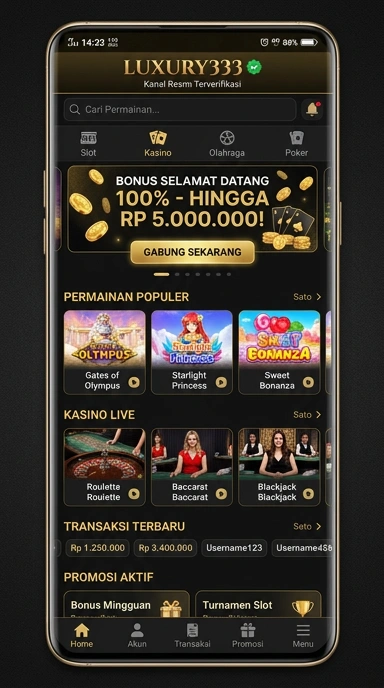Tampilan kanal resmi luxury333