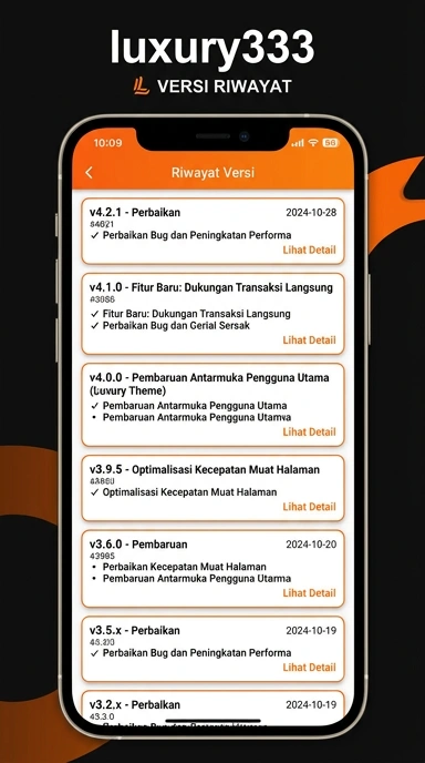 Tampilan riwayat versi luxury333